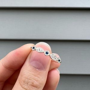 Vintage Sterling Silver CZ Band
